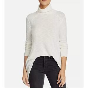 Women's Free People Bohemian Split Back Turtleneck in Ivory Size M Quiet Luxury